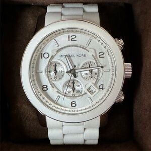 Michael Kors Men's MK8108 Runaway Stainless Steel White Watch